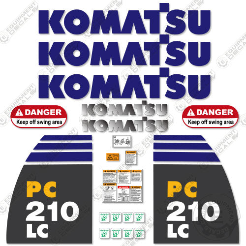 Fits Komatsu PC210LC-8 Decal Kit Excavator 210, decal kit, lc8, pc210, pc210lc, pc210lc-8