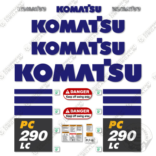 Fits Komatsu PC290LC-10 Decal Kit Excavator 290, 290-10, 290lc, decal kit, pc290, pc290lc, pc290lc-10