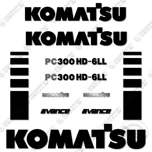 Fits Komatsu PC300HD-6LL Decal Kit Excavator 300, decal kit, pc300, pc300hd