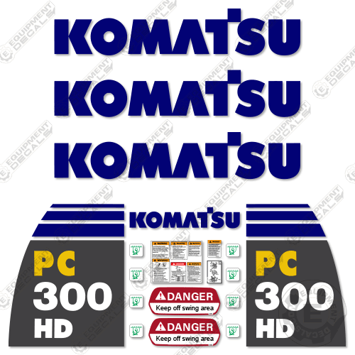 Fits Komatsu PC300HD-8 Decal Kit Excavator 300hd, 300hd-8, decal kit, pc300, pc300hd