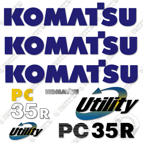 Fits Komatsu PC35R-8 Decal Kit Mini Excavator 35, decal kit, pc35, pc35mr, pcmr-1