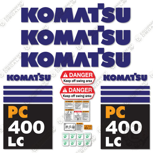 Fits Komatsu PC400LC-7 Decal Kit Excavator 400-lc, 400-lc7, 400lc, 400lc7, decal kit, pc400lc