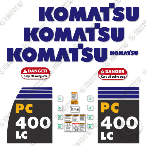 Fits Komatsu PC400LC-8 Decal Kit Excavator 400, 400lc, decal kit, pc400, pc400lc, pc400lc-8