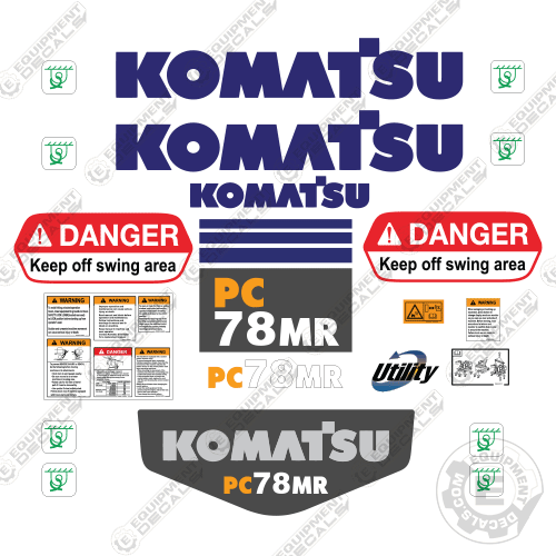 Fits Komatsu PC78MR-6 Decal Kit Excavator 78, 78mr, 78mr-6, cp78mr, decal kit, mr, pc, pc78