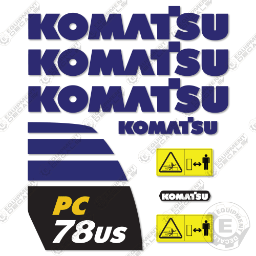 Fits Komatsu PC78US-10 Decal Kit Excavator 78, decal kit, pc, us