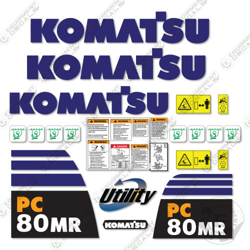 Fits Komatsu PC80MR-3 Decal Kit Excavator 80, 80mr, 80mr-3, decal kit, pc80, pc80mr