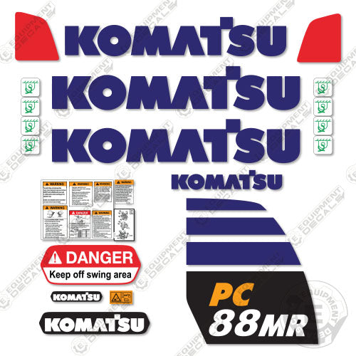 Fits Komatsu PC88MR-10 Decal Kit Excavator 88, 88mr, decal kit, pc88, pc88mr