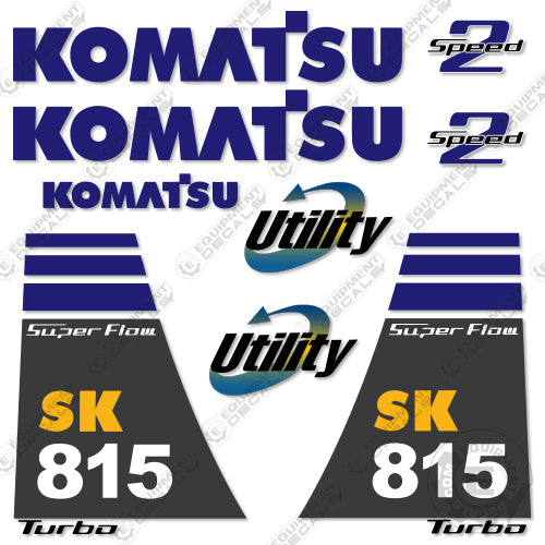 Fits Komatsu SK815 Decal Kit Turbo Skid Steer 815, decal kit