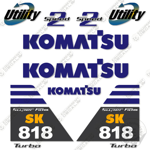 Fits Komatsu SK818 Decal Kit Turbo Skid Steer 818, decal kit, sk 818, sk818