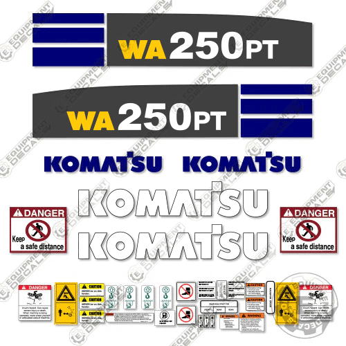 Fits Komatsu WA250PT-5 Wheel Loader Decal Kit 250, 250-5, decal kit, wa250, wa250-5