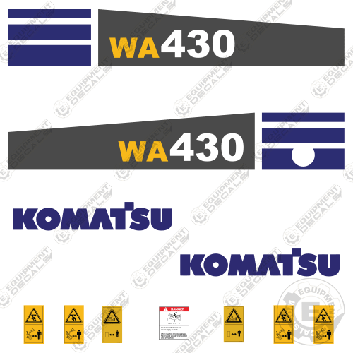 Fits Komatsu WA430-6 Wheel Loader Decal Kit 430, decal kit, wa, wa430