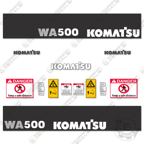 Fits Komatsu WA500-3 Decal Set Wheel Loader 500, 500-3, decal kit, komatsu, loader, wa500, wa500-3, wheel, wheel loader