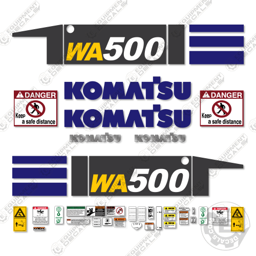 Fits Komatsu WA500-7 Wheel Loader Decal Kit -7, 500, 500-7, decal kit, wa500