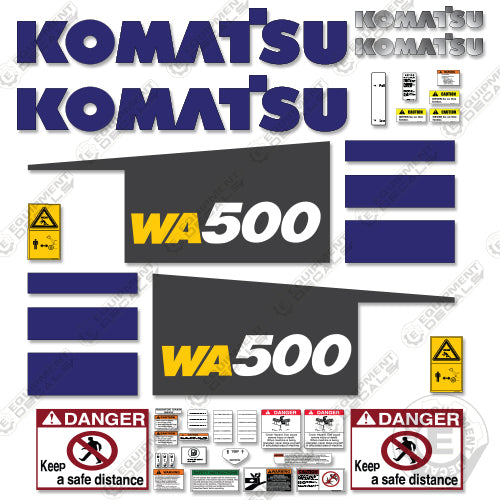 Fits Komatsu WA500-8 Decal Kit Wheel Loader 500, decal kit, wa500, wa500-8