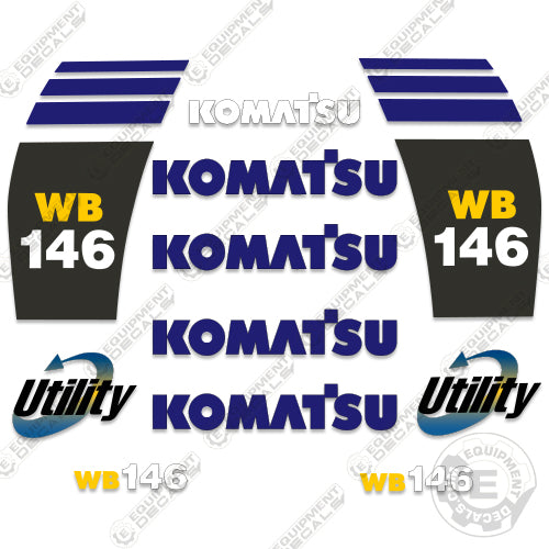 Fits Komatsu WB 146 Backhoe Decal Kit decal kit, wb-146, wb146