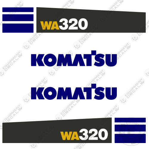 Fits Komatsu WA320-6 Decal Set Wheel Loader Decals 320, decal kit, wa320, wa320-6, wa3206