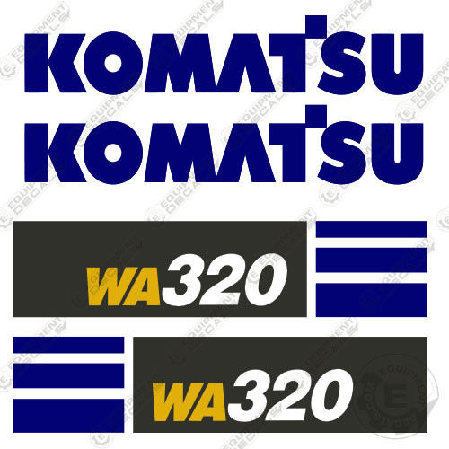 Fits Komatsu WA320-8 Decal Set Wheel Loader Decals 320, decal kit, wa320, wa320-8, wa3208