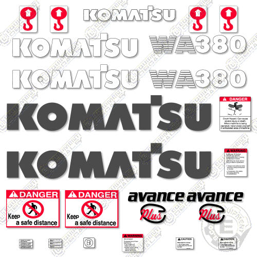 Fits Komatsu WA 380-3 Wheel Loader Decal Kit decal kit