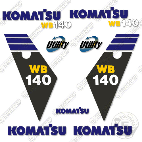 Fits Komatsu WB140 Backhoe Decal Kit 140, decal kit, wb 140