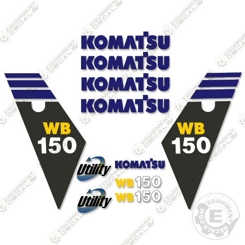 Fits Komatsu WB 150-2 Backhoe Decal Kit 150, decal kit, wb150