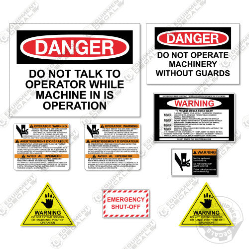 Fits Kraas Shear Warning Decal Kit decal kit