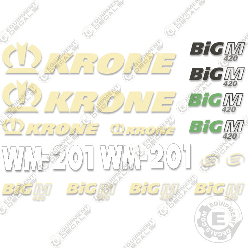 Fits Krone Big M 420 Decal Kit Mower Conditioner decal kit