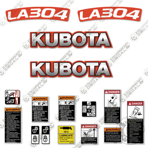 Fits Kubota LA304 Decal Kit Tractor Front End Loader Attachment 304, Kubota, la-304, la304