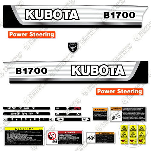 Fits Kubota B1700 Decal Kit Tractor 1700, b1700, Kubota, la