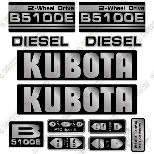 Fits Kubota B5100E Decal Kit Tractor 5100e, Kubota, 5100, b5100, b5100e