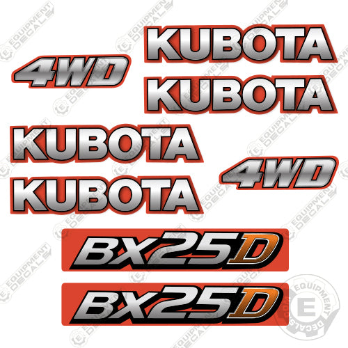 Fits Kubota BX25D Decal Kit Kubota