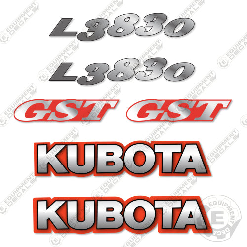 Fits Kubota GST L3830 Decal Kit Tractor GST, Kubota, l3830