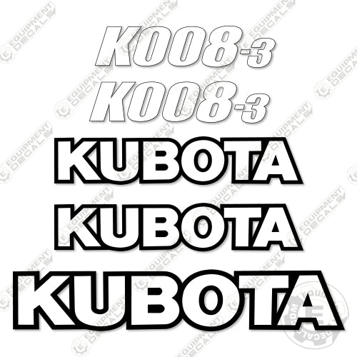 Fits Kubota K008-3 Mini Excavator Decal Kit decal kit