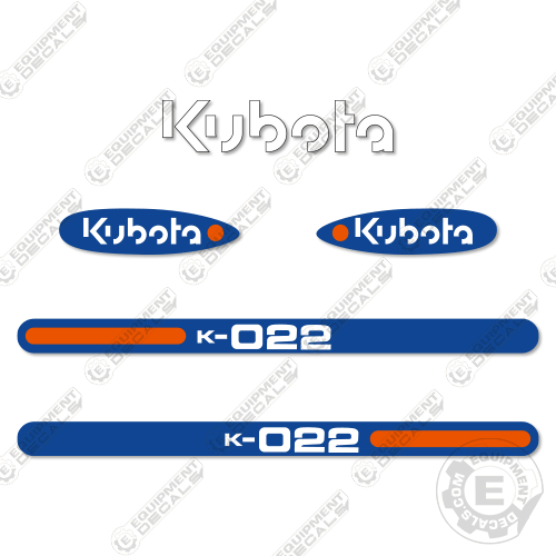 Fits Kubota K-022 Decal Kit Mini Excavator 022, decal kit