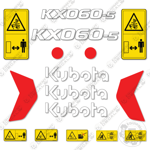 Fits Kubota KX060-5 Mini Excavator Decal Kit 060, 060-5, decal kit, kx060, kx060-5