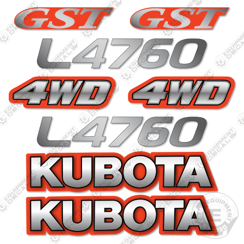 Fits Kubota L4760 GST Decal Kit Tractor Kubota