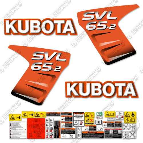 Fits Kubota SVL 65-2 Skid Steer Decal Kit 65, 65-2, decal kit, Kubota, Skid Steer