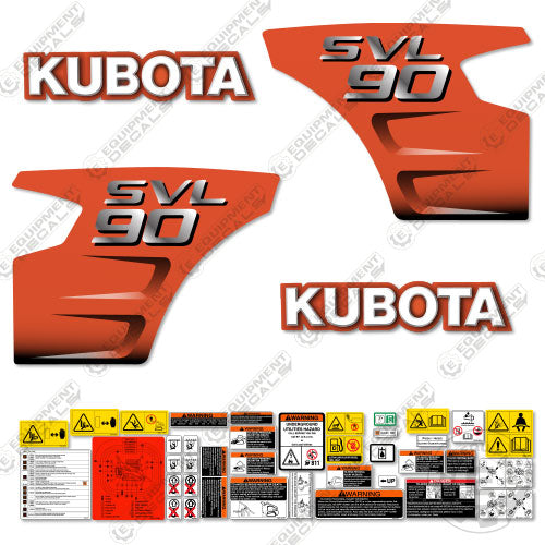 Fits Kubota SVL-90 Decal Kit Skid Steer 90, Kubota, svl, svl90