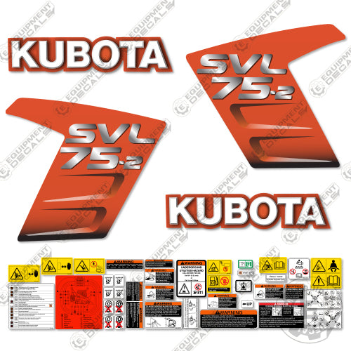 Fits Kubota SVL 75-2 Skid Steer Decal Kit 75, decal kit, Kubota, Skid Steer, svl75, svl75-2