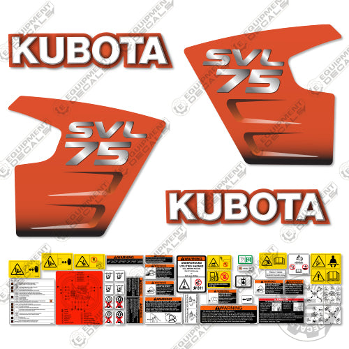 Fits Kubota SVL 75 Skid Steer Decal Kit decal kit, Kubota, Skid Steer