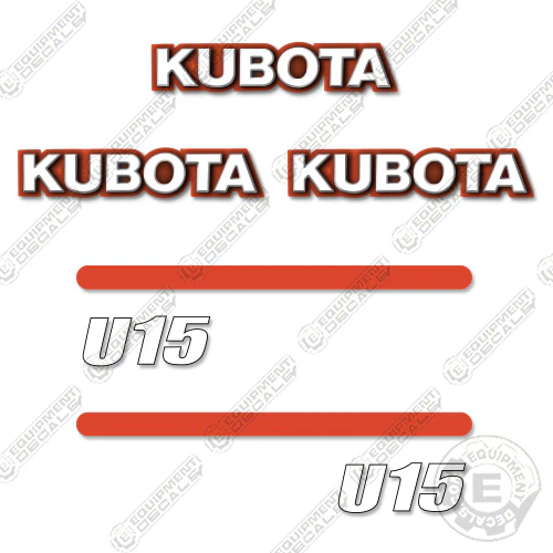 Fits Kubota U15 Decal Kit Mini Excavator Kubota