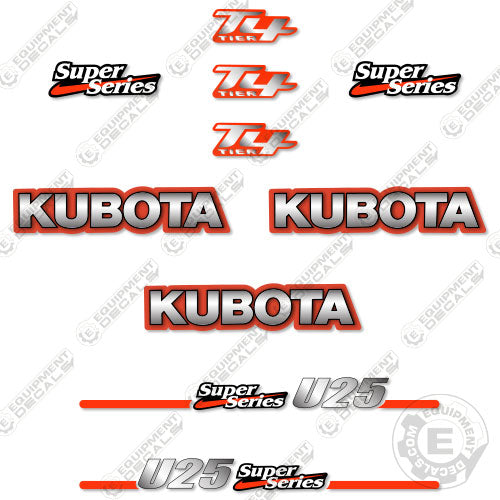 Fits Kubota U25-4 Decal Kit Mini Excavator 25, Kubota, u25