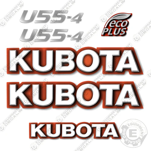 Fits Kubota U55-4 Decal Kit Mini Excavator Kubota