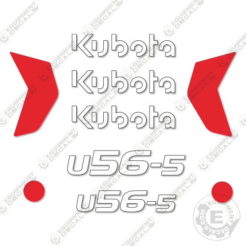 Fits Kubota U56-5 Decal Kit Mini Excavator 56, 56-5, Kubota, u 56, u56, u56 5