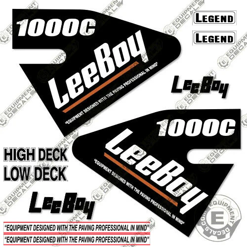 Fits LeeBoy 1000C Decal Kit Asphalt Paver 1000, 1000D, decal kit