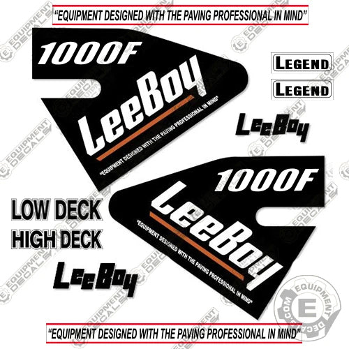 Fits LeeBoy 1000F Decal Kit Asphalt Paver 1000, 1000f, decal kit