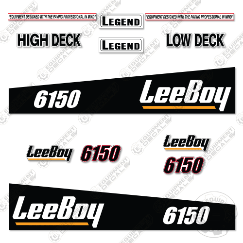 Fits LeeBoy 6150 Decal Kit Asphalt Paver 6150, asphalt paver decals, decal kit, equipment decals, leeboy