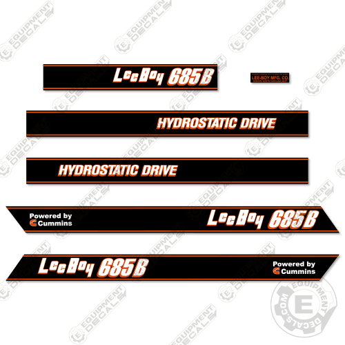 Fits LeeBoy 685B Decal Kit Motor Grader - Scraper (BLACK VERSION) 685, 685-b, 685b, boy, decal kit, lee, leeboy