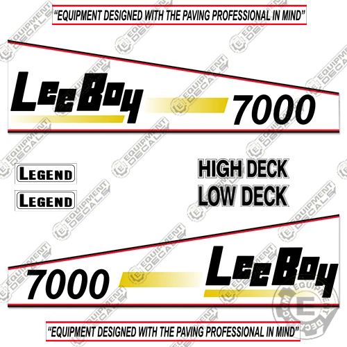 Fits LeeBoy 7000 Asphalt Paver Decal Kit decal kit