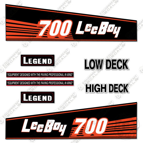 Fits LeeBoy 700ST Decal Kit Asphalt Paver 700, 700st, decal kit