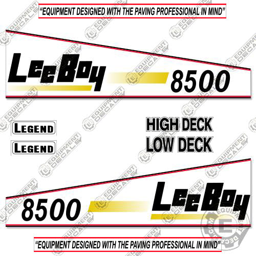 Fits LeeBoy 8500 Asphalt Paver Decal Kit decal kit